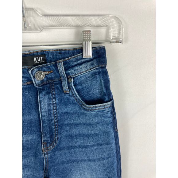 Kut from the Kloth Elizabeth Fab Ab Ankle Straight Leg High Rise Jean Size 00L - Picture 4 of 7